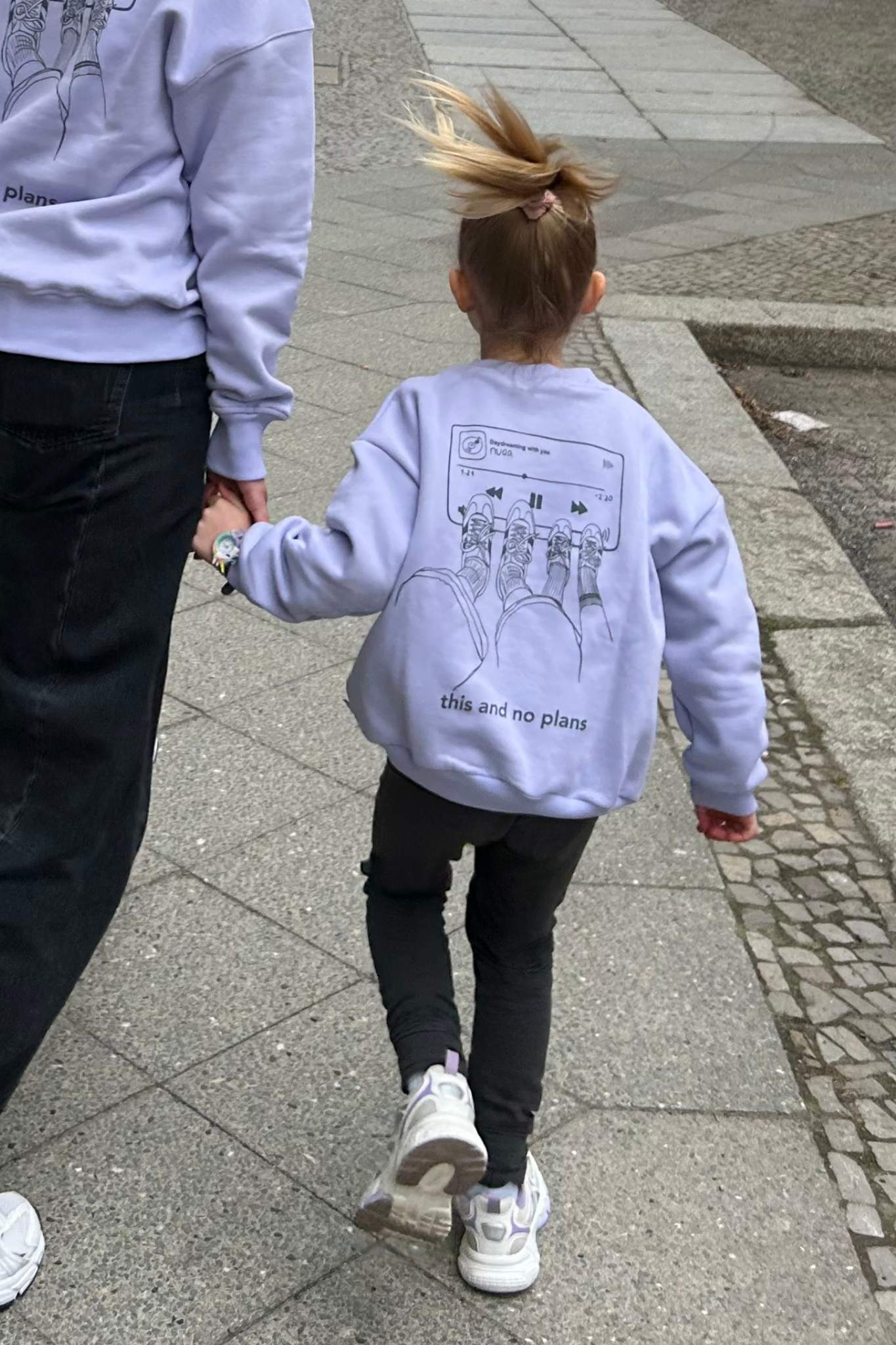 Kids This & No Plans Oversized Sweater Lavender