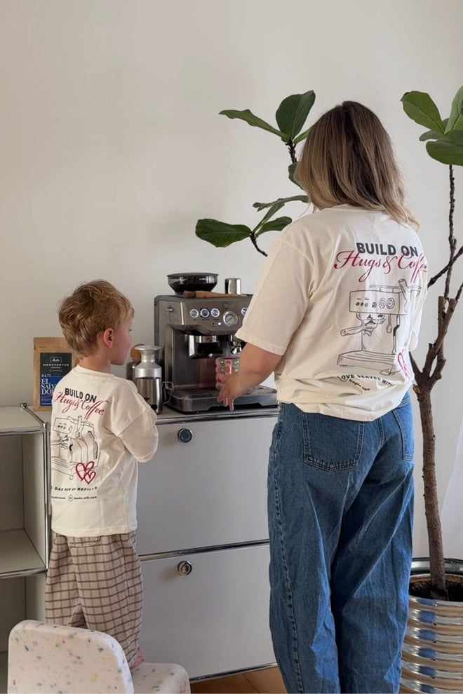 Women Hugs & Coffee T-Shirt Soft White