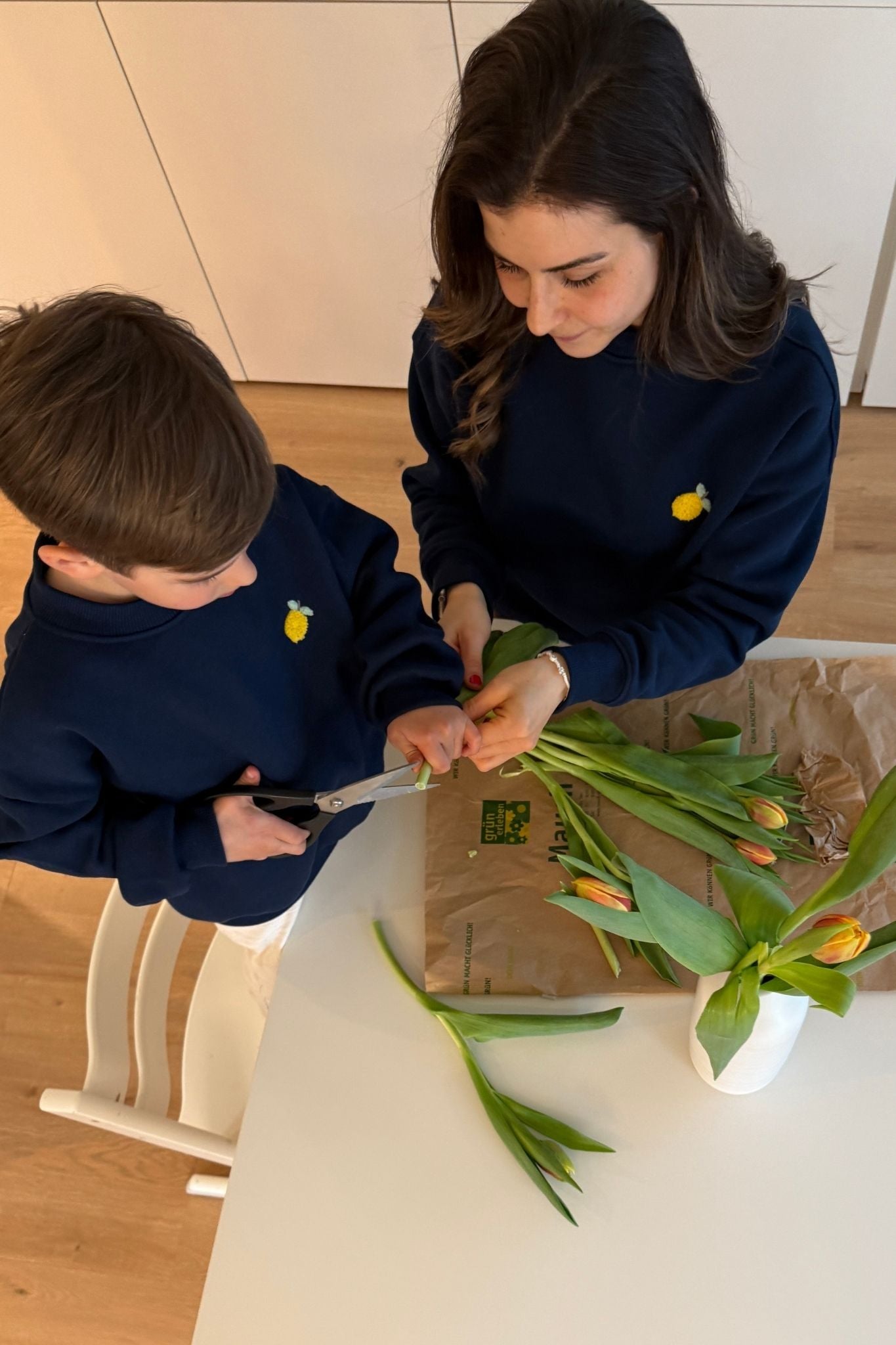 Kids Lemon Oversized Sweater Navy