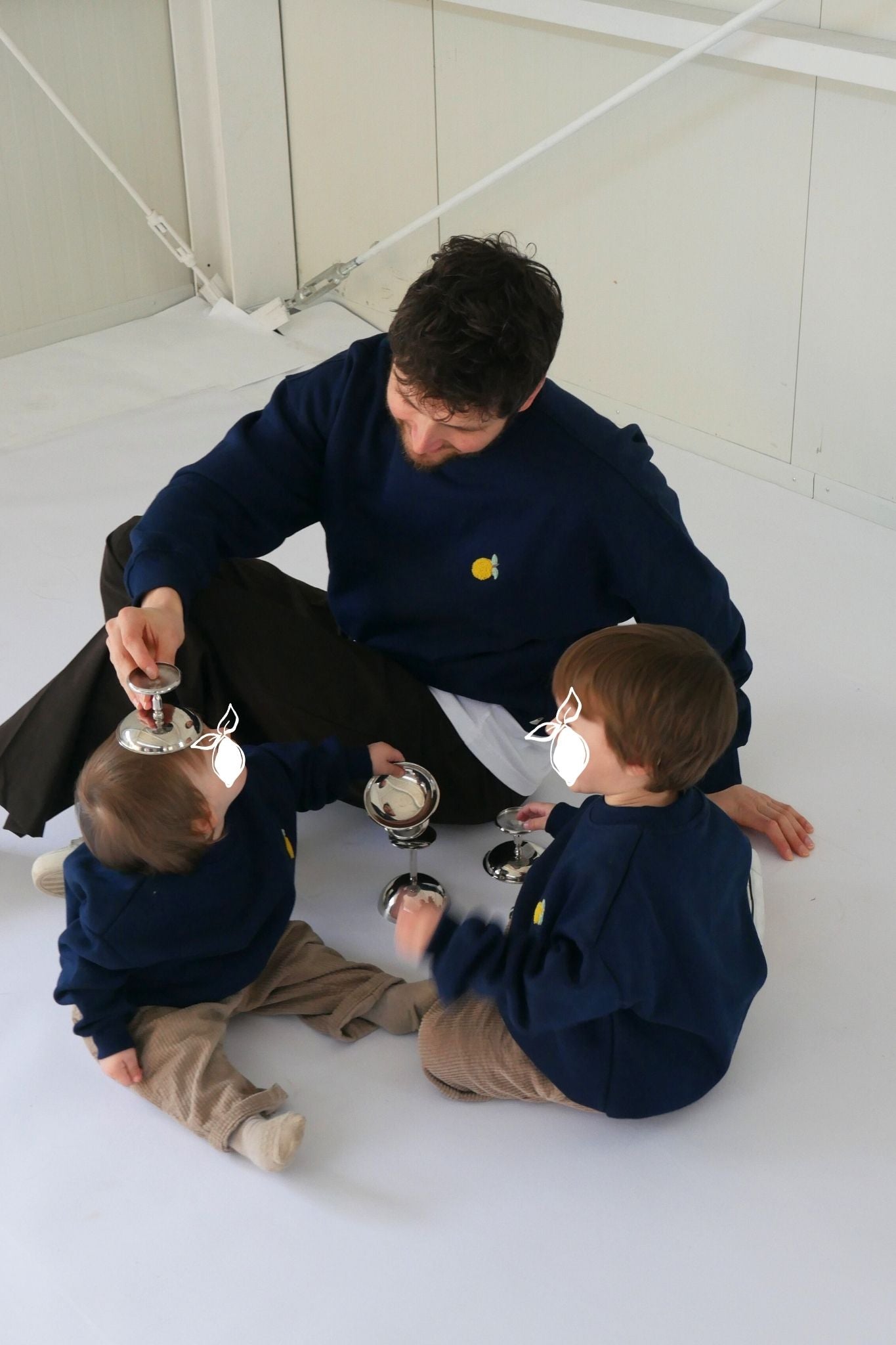 Kids Lemon Oversized Sweater Navy