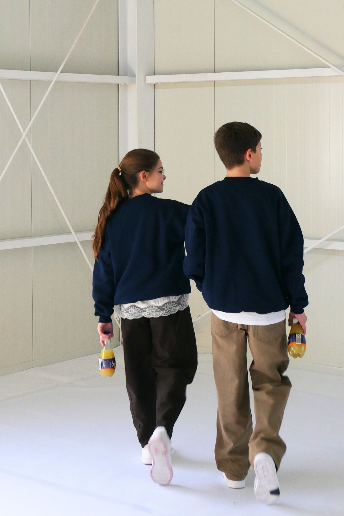 Kids Lemon Oversized Sweater Navy