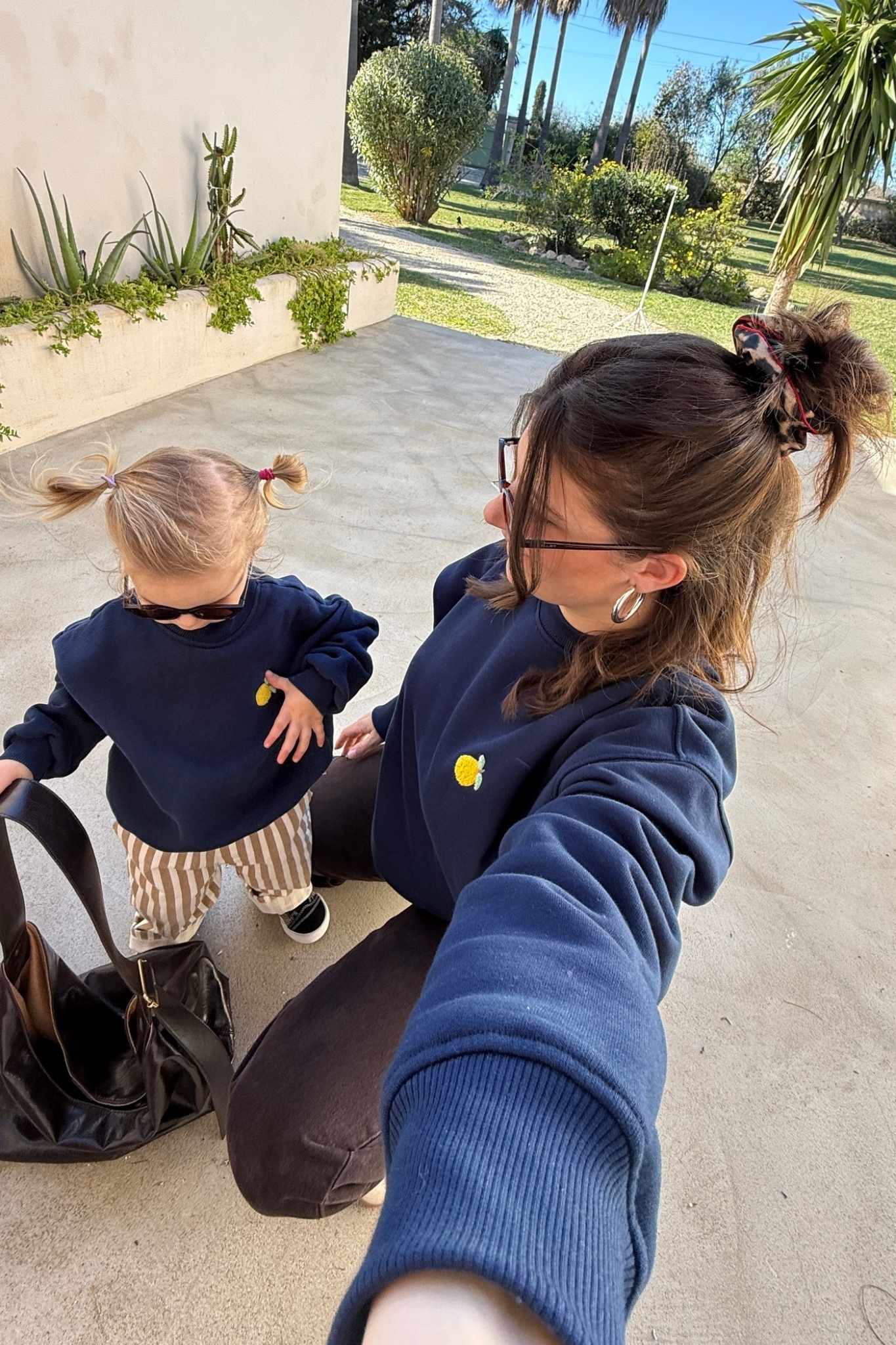 Kids Lemon Oversized Sweater Navy