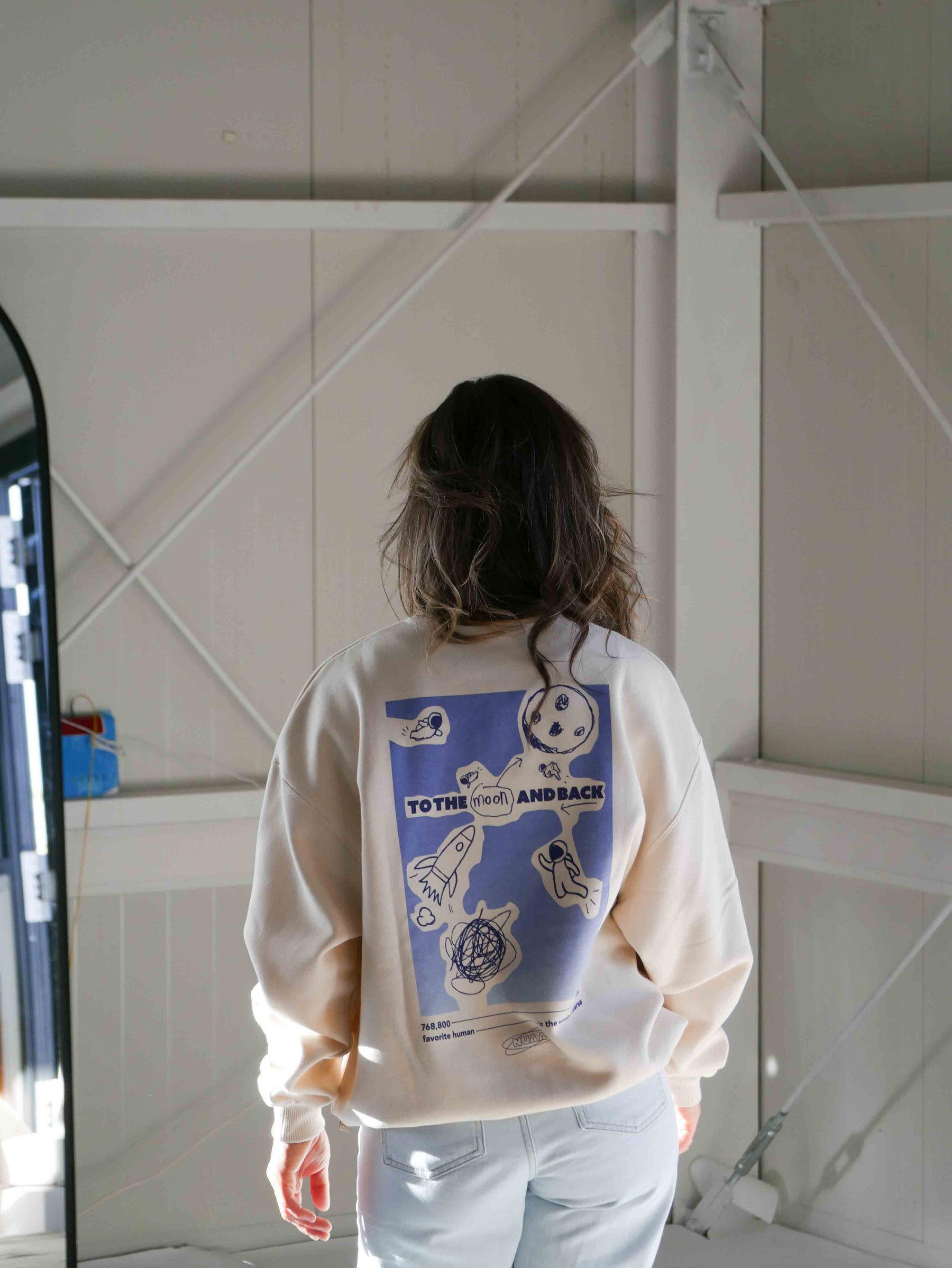 Mom To The Moon Sweater Sand