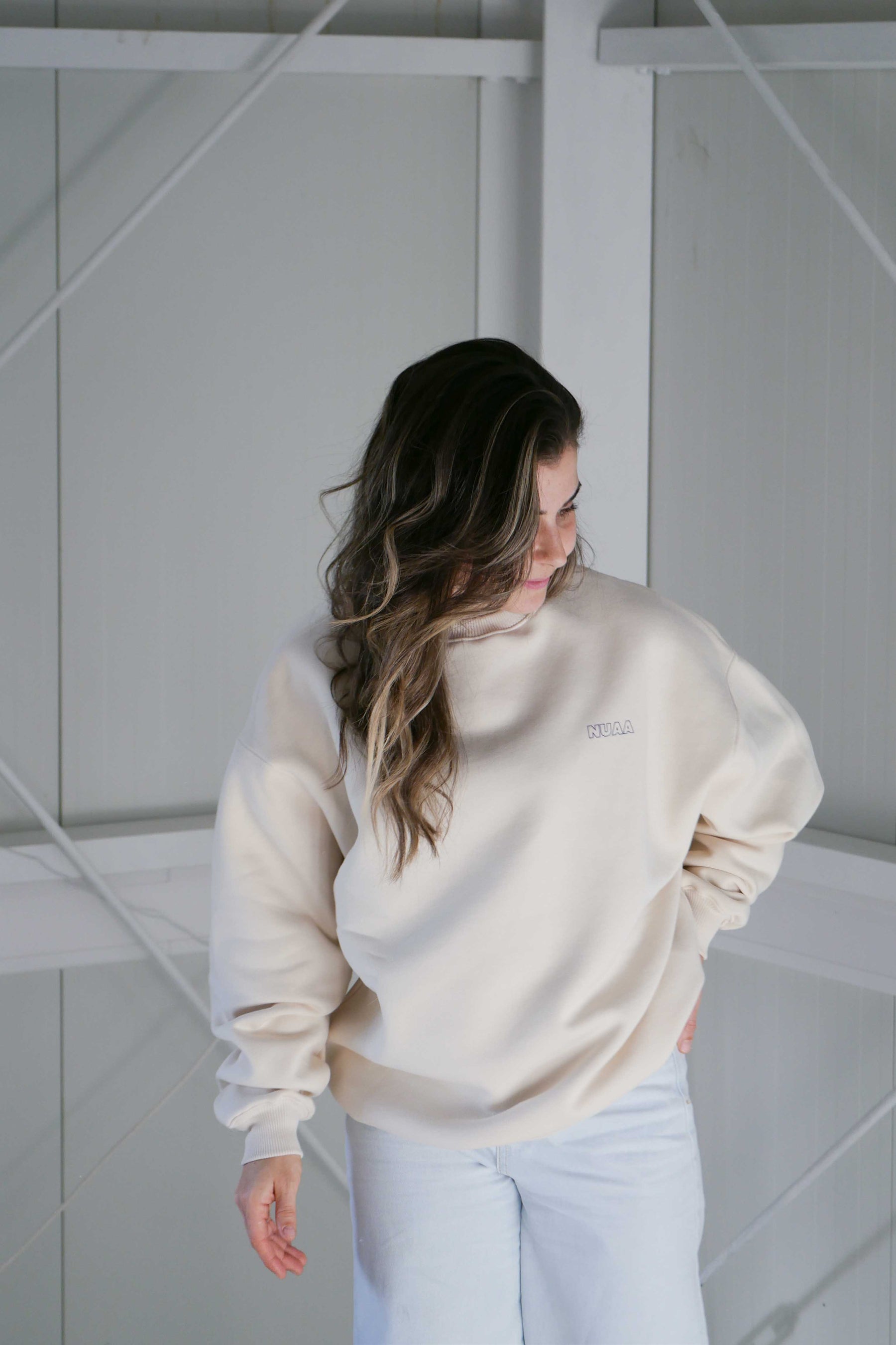 Mom To The Moon Sweater Sand