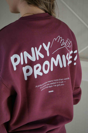 Mom Pinky Promise Sweater Burgundy