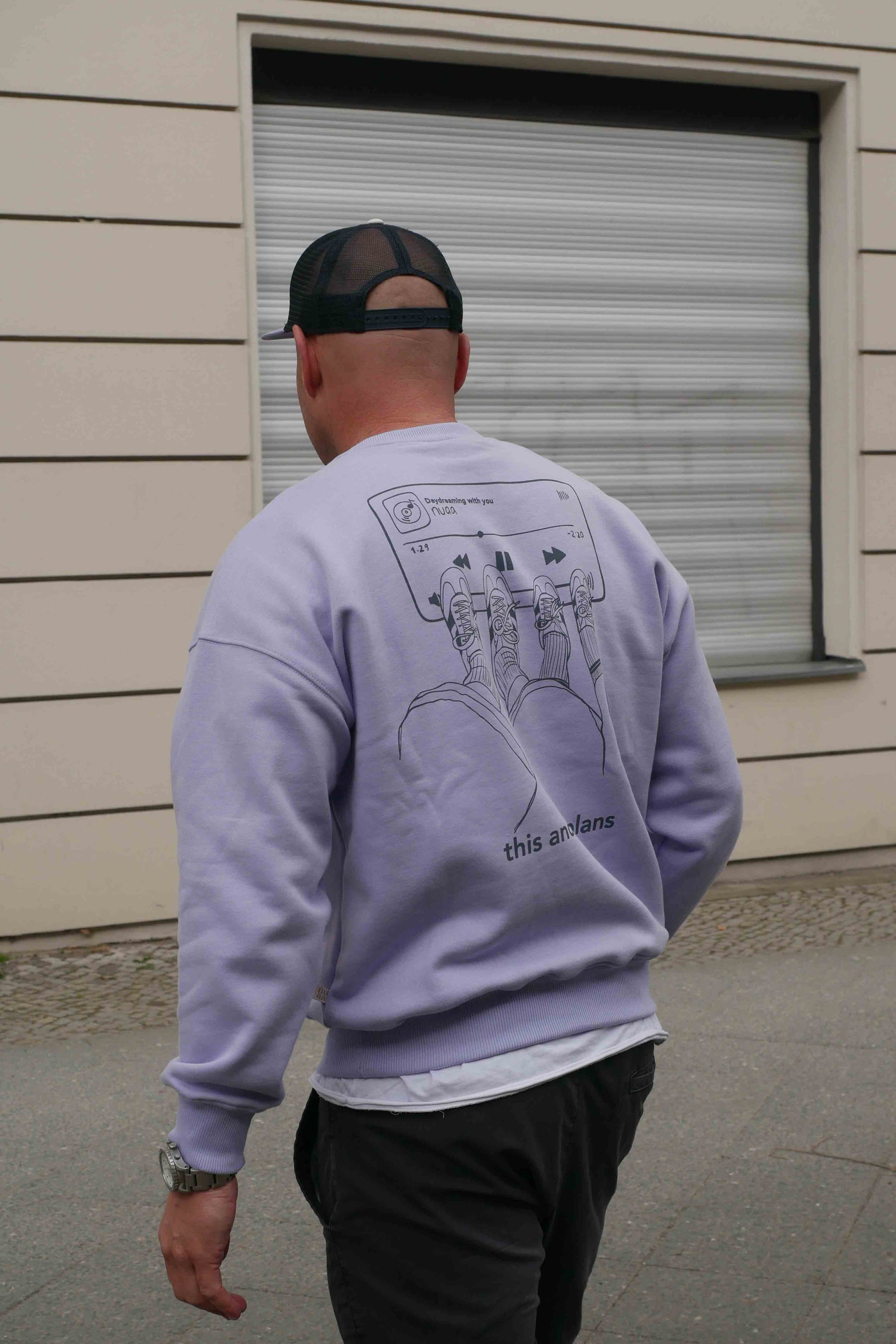Men This & No Plans Sweater Lavender