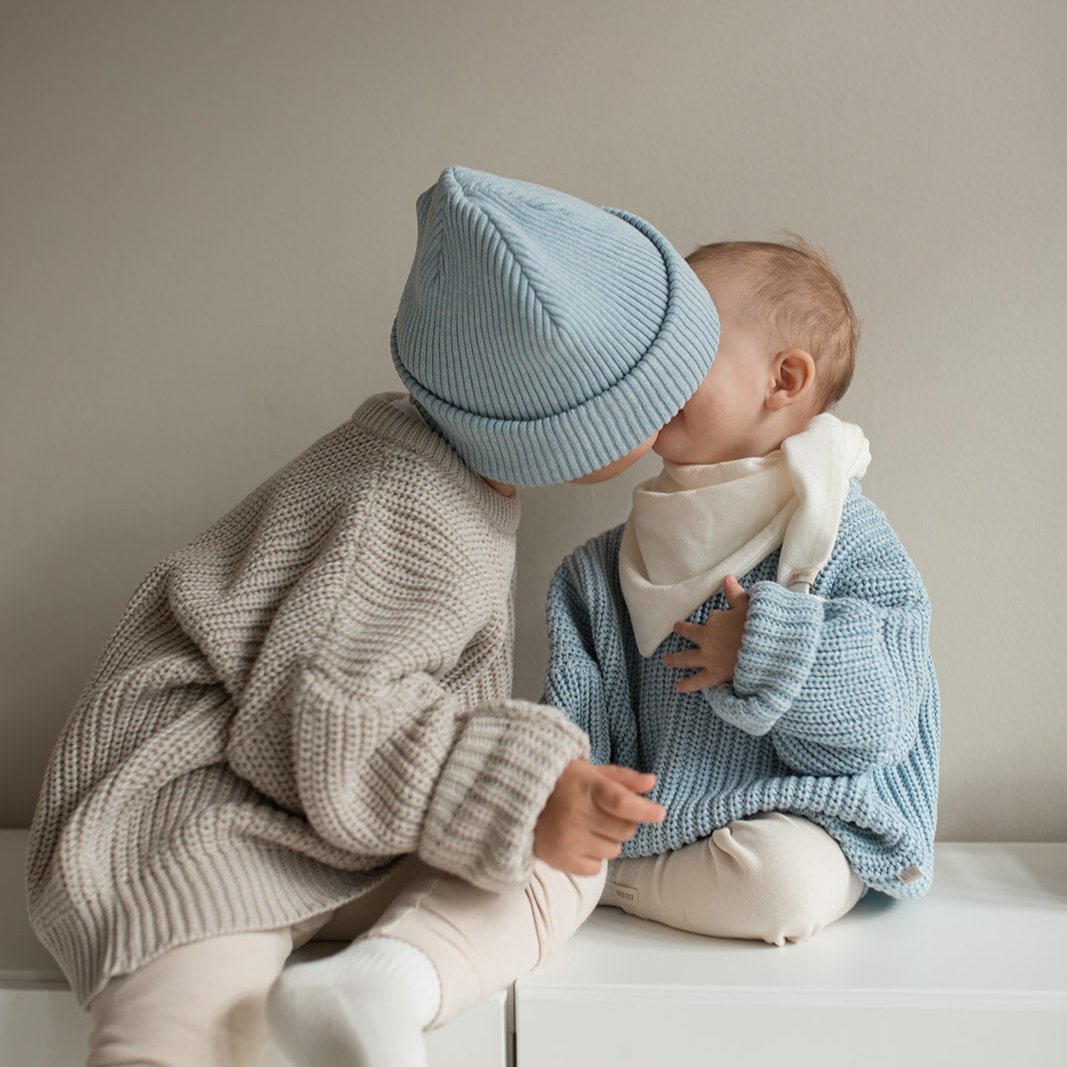 Knit Beanie Soft Blue