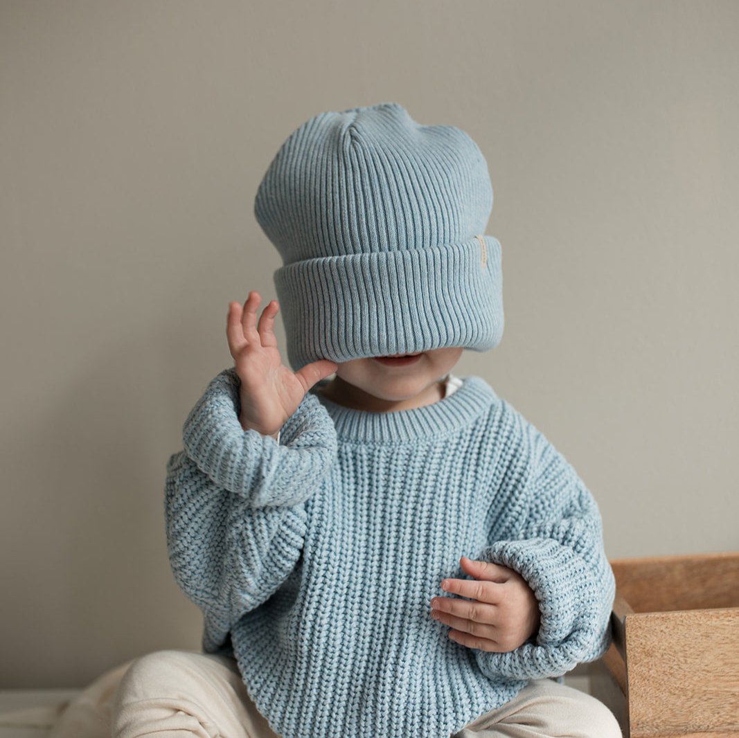 Knit Beanie Soft Blue