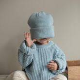 Knit Beanie Soft Blue