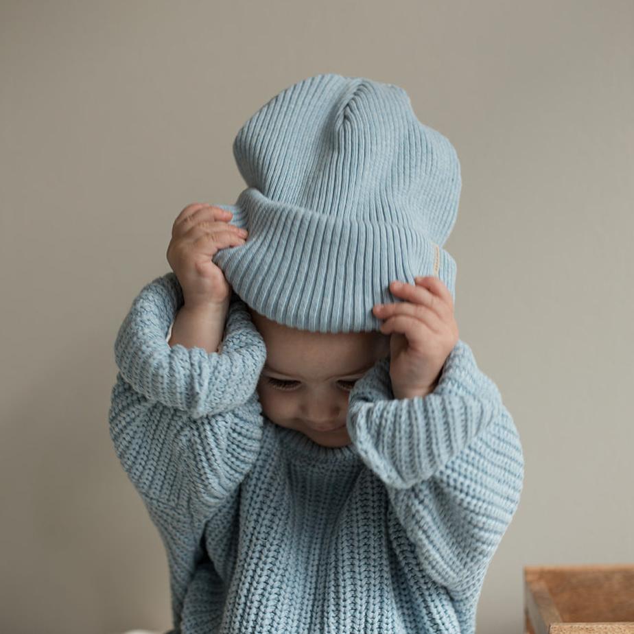 Knit Beanie Soft Blue