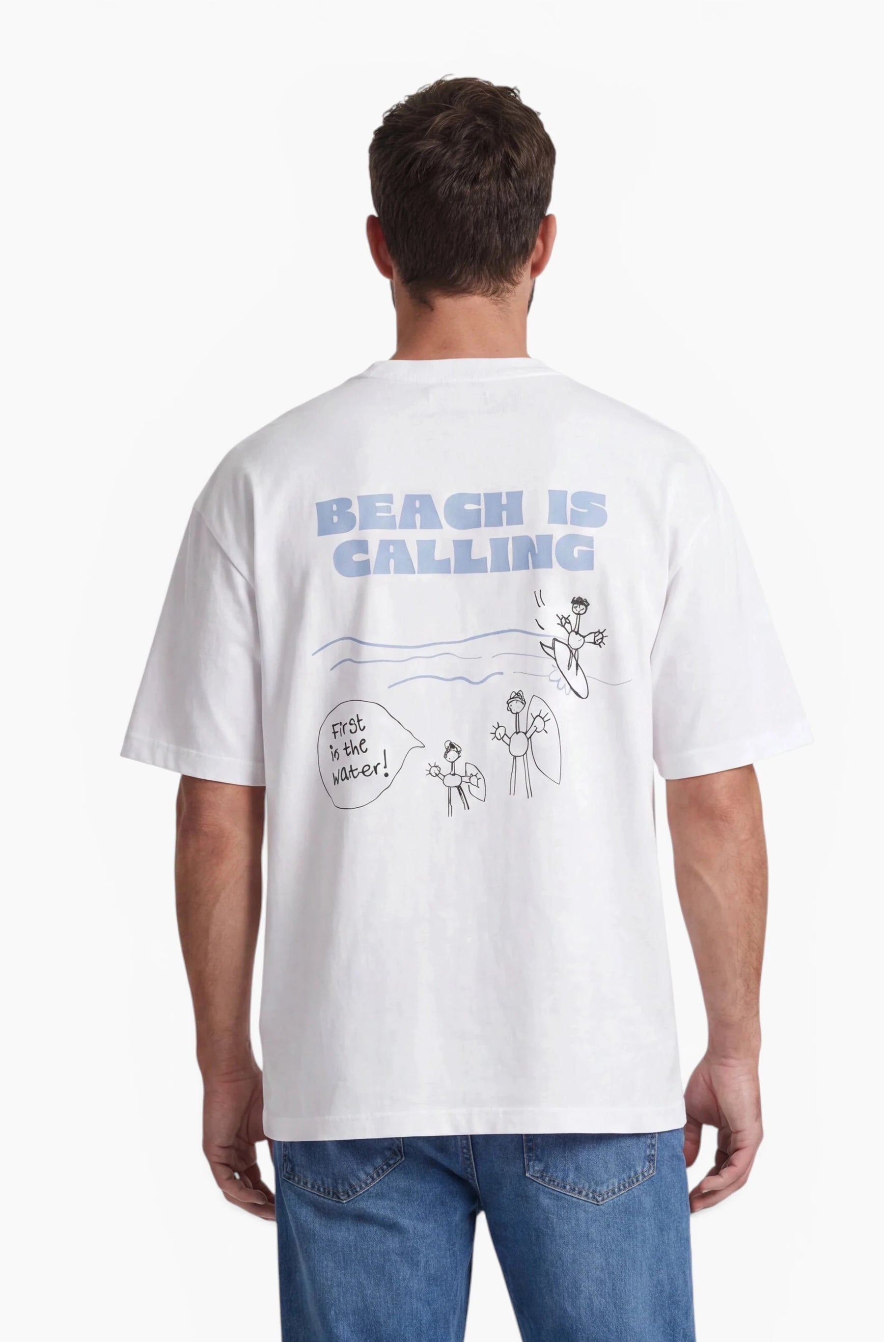 nuaa Beach Is Calling Herren T-Shirt in Soft White – Partnerlook, Ansicht 5