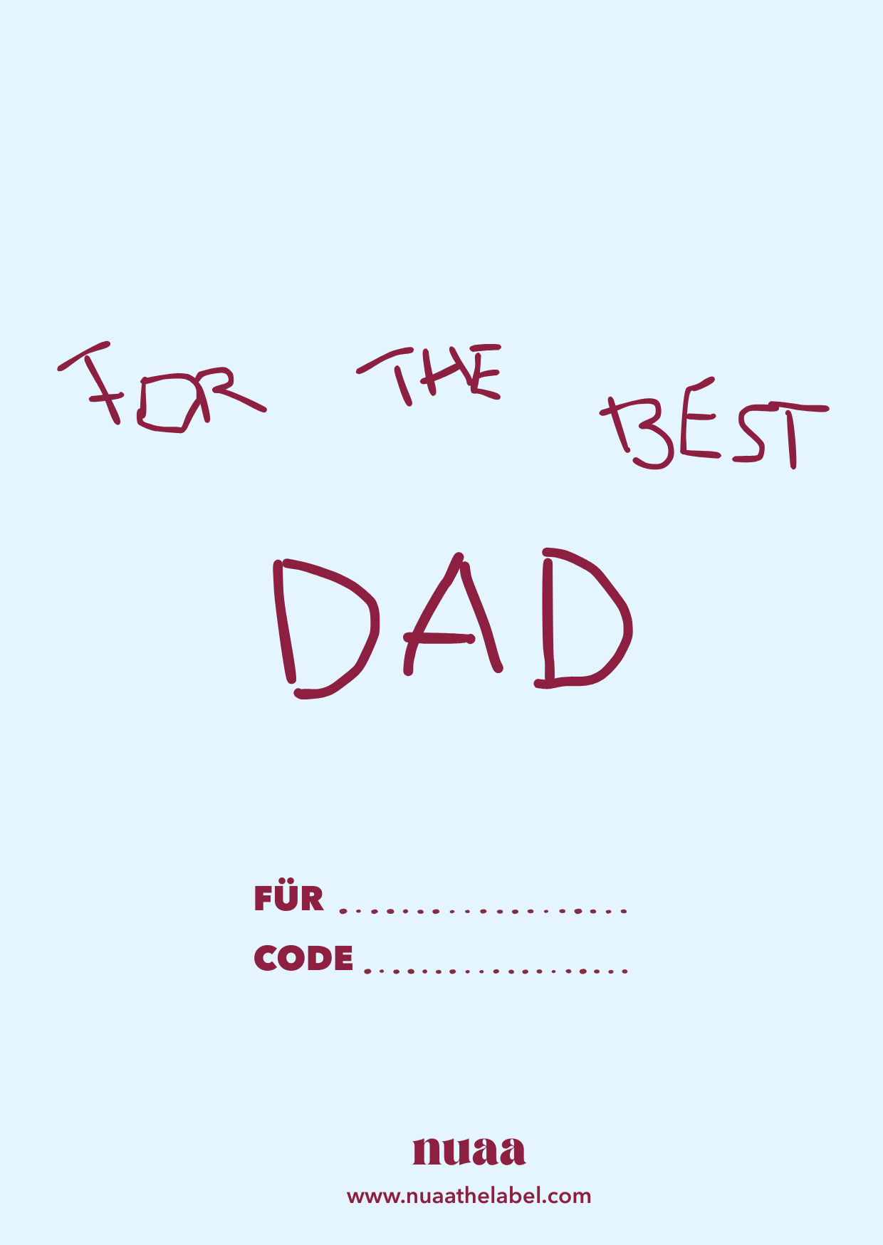 FOR THE BEST DAD - Gutschein