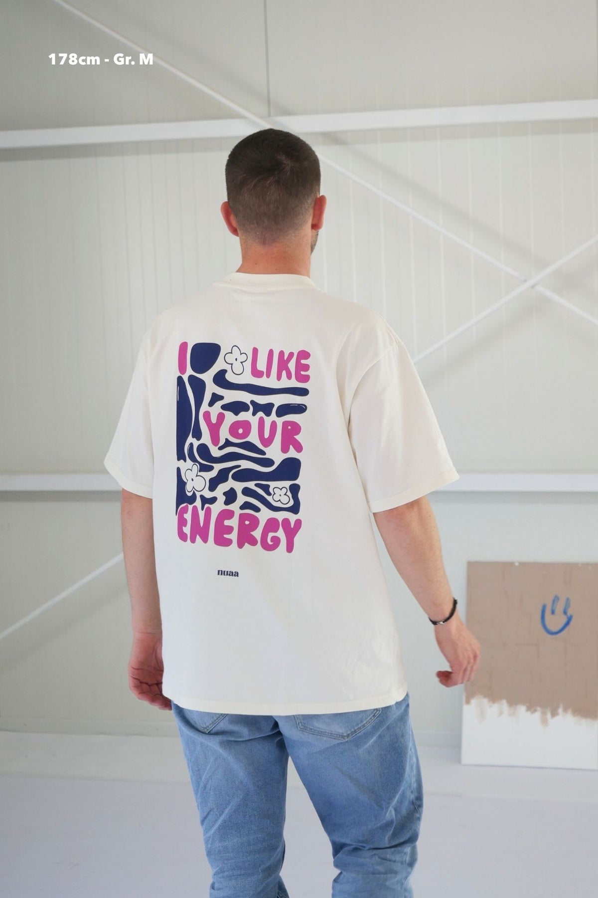 nuaa I Like your Energy Herren T-Shirt in Soft White – Partnerlook, Ansicht 2