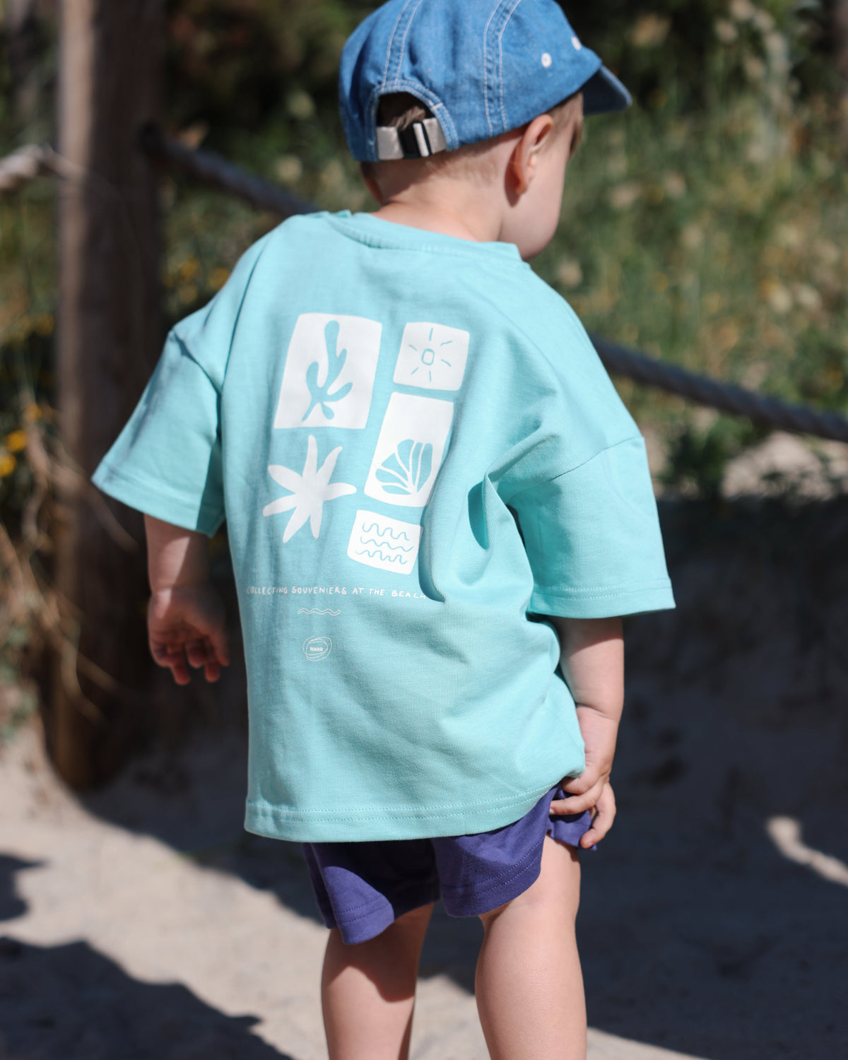 Collecting Beach Souveniers Oversized T-Shirt Ocean Green