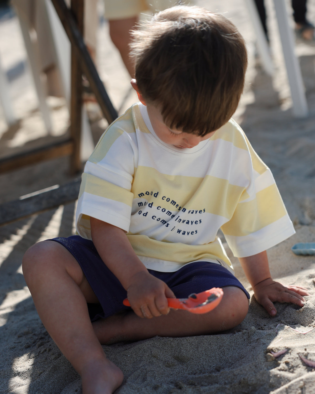Waves Oversized T-Shirt Butter Yellow/Soft White