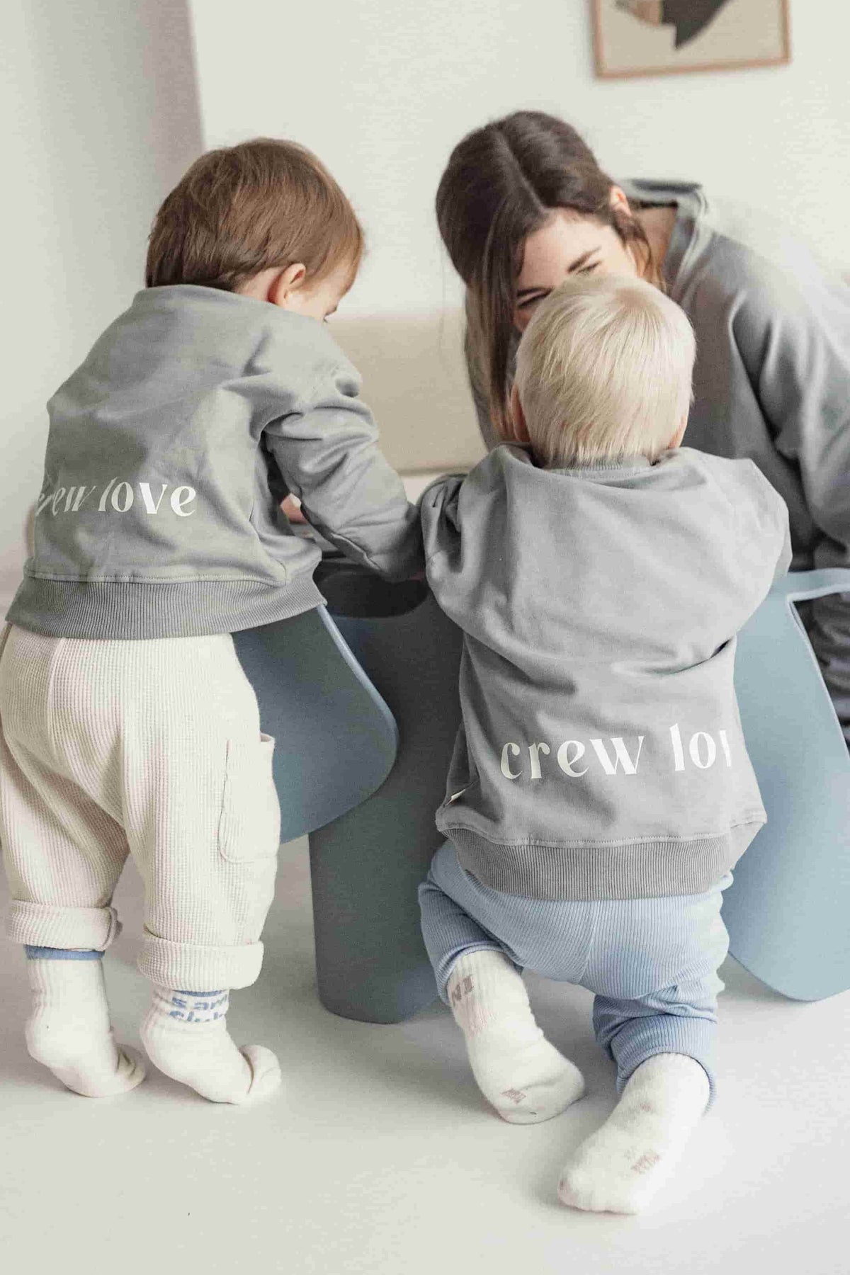 Mini Crew Love Sweater Granite