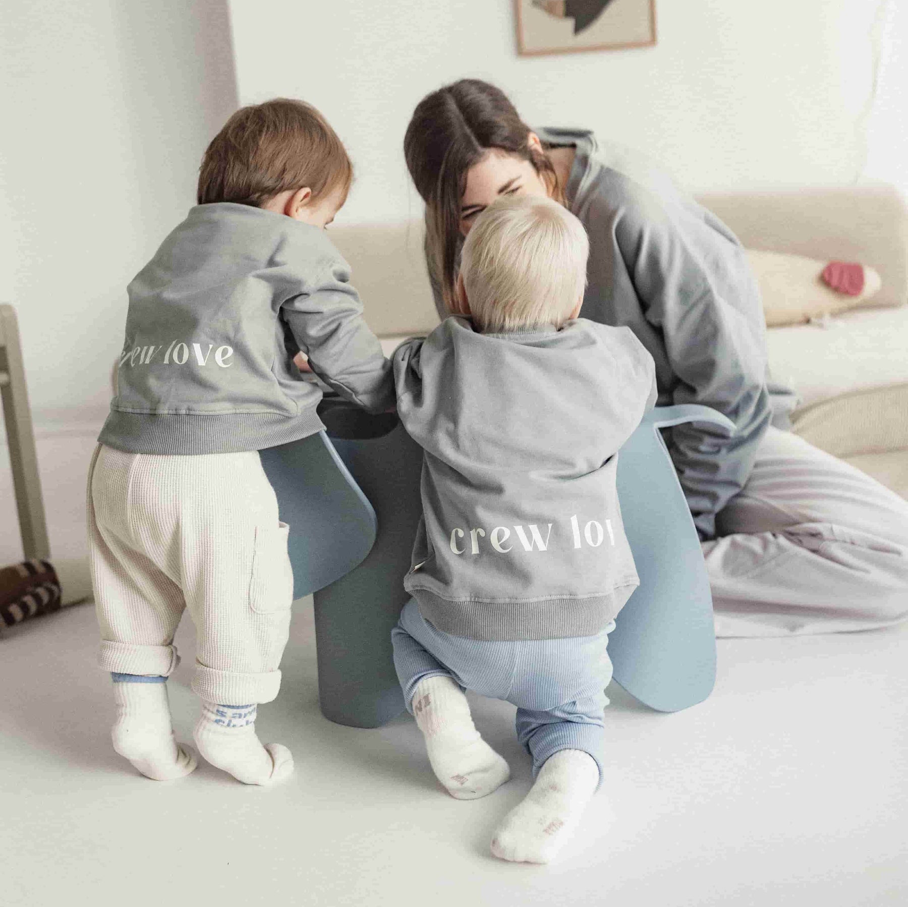 Mini Crew Love Sweater Granite